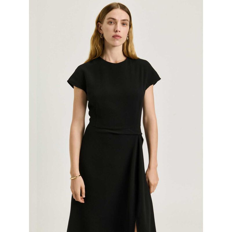 Veronika Maine Double Crepe Cap Sleeve Midi Dress image number 3